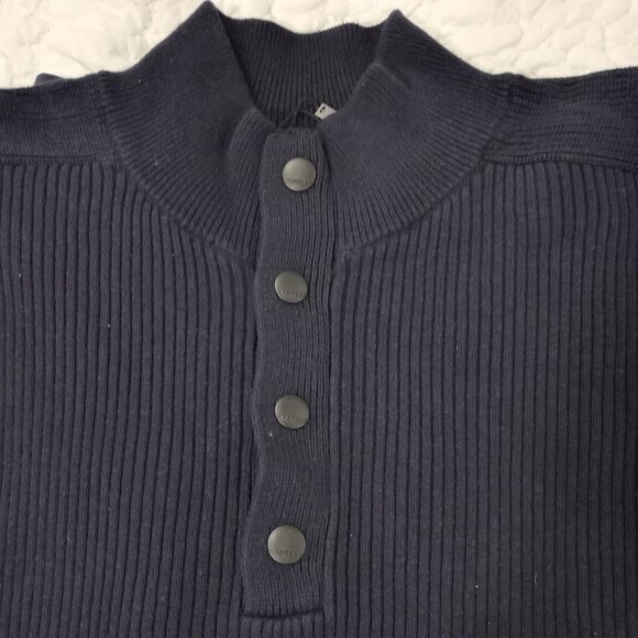 EXPRESS NAVY BLUE 1/2 PRESS STUD BUTTONS HIGH COLLAR KNIT SWEATER MEN XXL - Picture 4 of 6